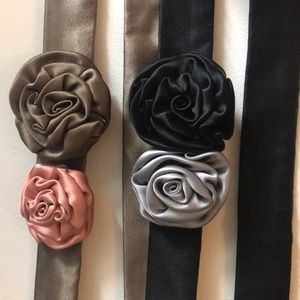 Silk flower tie belts (2)